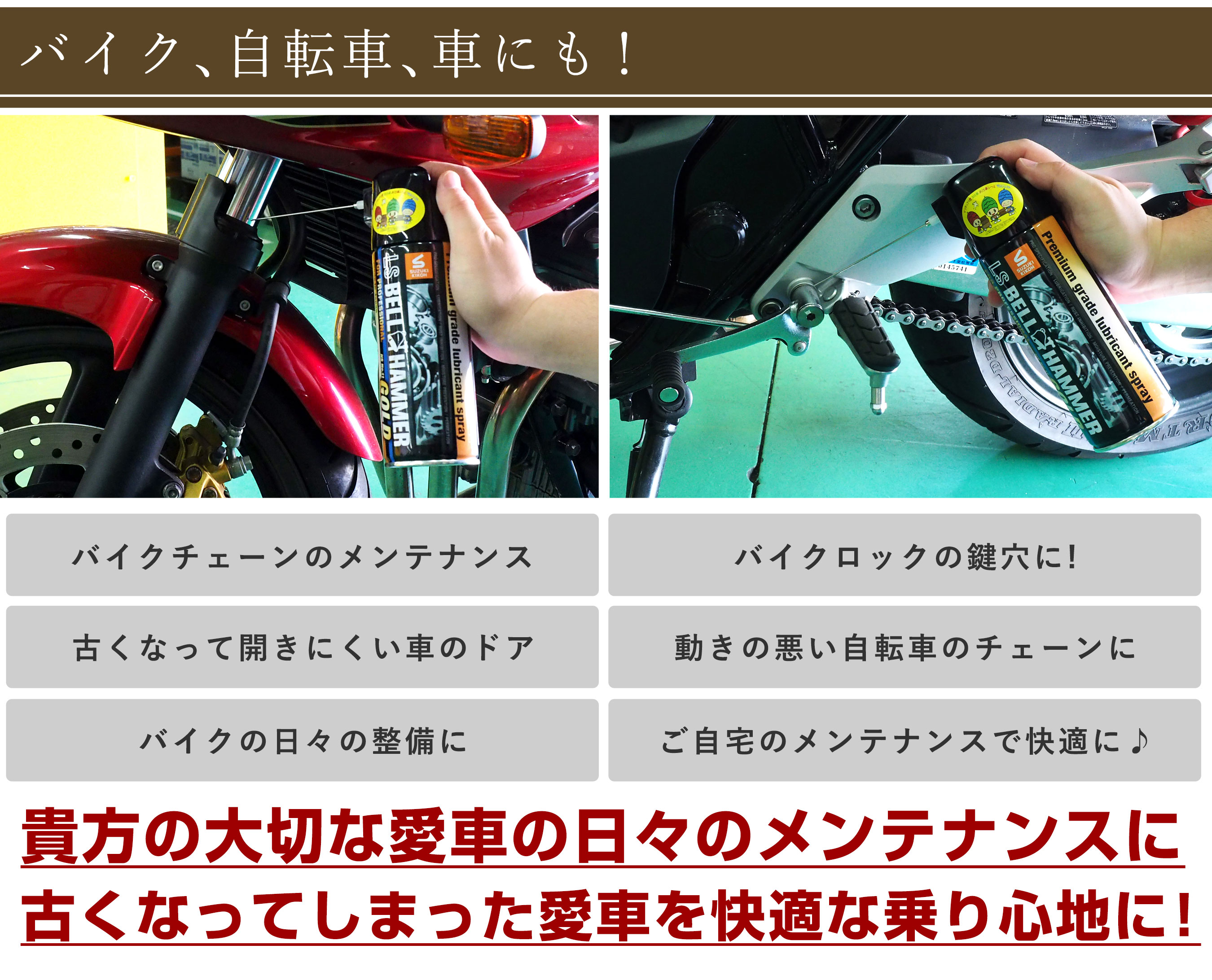 一部予約販売中】 スズキ機工 LSベルハンマーゴールド 原液ボトル 80ml 潤滑剤 潤滑油 潤滑オイル 自転車 バイク 