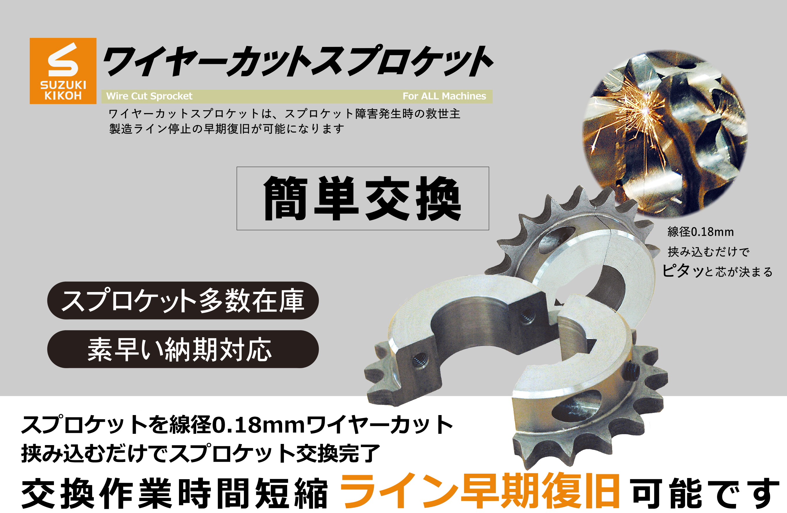 スズキ機工のワイヤーカットスプロケット